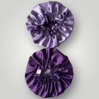 Dubbelzijdige Satijnen Meisjes Bonnet – Royal Purple | Zacht & Beschermend voor Kinderhaar
