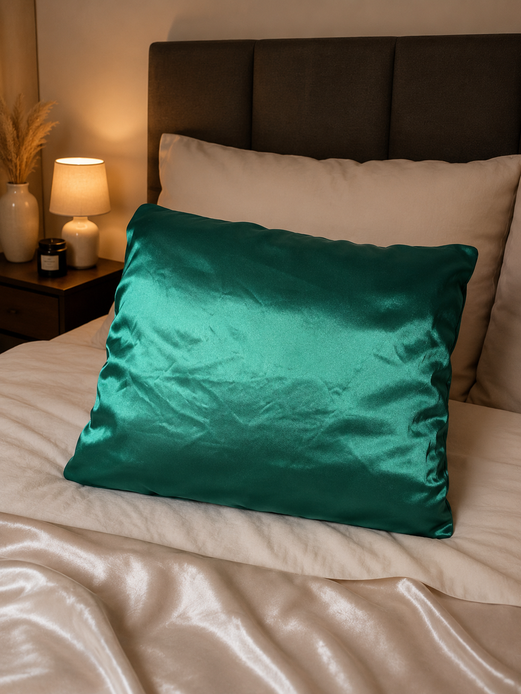 Luxury Satin Pillowcase – Champagne Green