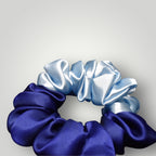 Luxe Satijnen Scrunchie – Zacht voor je Haar, Sterk in Stijl – Blue Wave