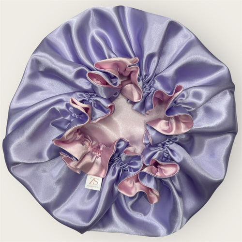 Dubbelzijdige Satijnen Bonnet - Lilac Blush | Luxe bescherming voor je haar