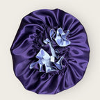 Dubbelzijdige Satijnen Bonnet – Purple Night | Luxe bescherming voor je haar