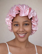 Dubbelzijdige Satijnen Bonnet – Baby Pink | Luxe bescherming voor je haar