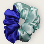 Luxe Satijnen Scrunchie – Zacht voor je Haar, Sterk in Stijl – Blue/Mint