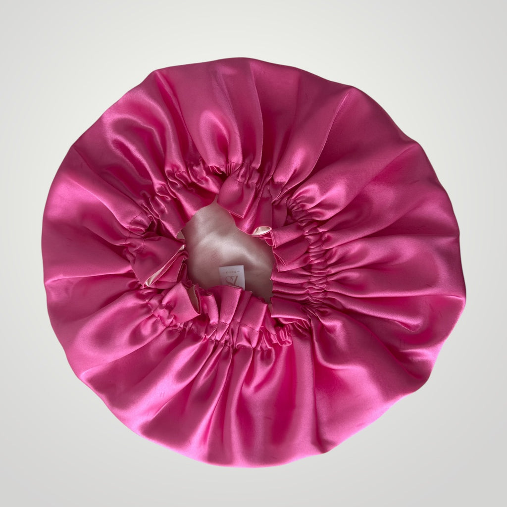 Dubbelzijdige Satijnen Meisjes Bonnet - Pink Cream | Zacht & Beschermend voor Kinderhaar