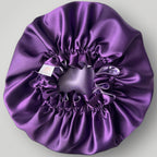 Dubbelzijdige Satijnen Meisjes Bonnet – Royal Purple | Zacht & Beschermend voor Kinderhaar