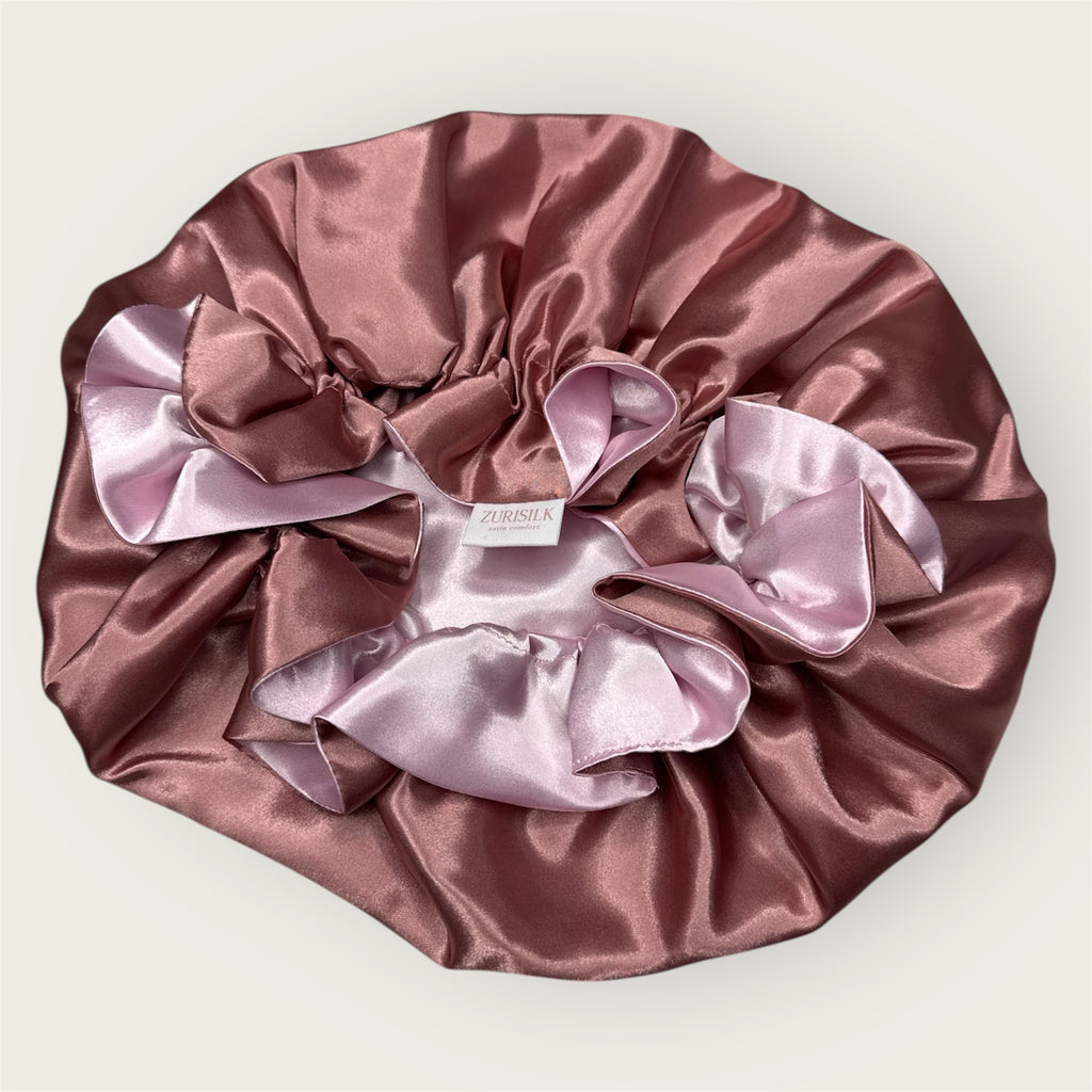 Dubbelzijdige Satijnen Bonnet – Rosy Duo | Luxe bescherming voor je haar