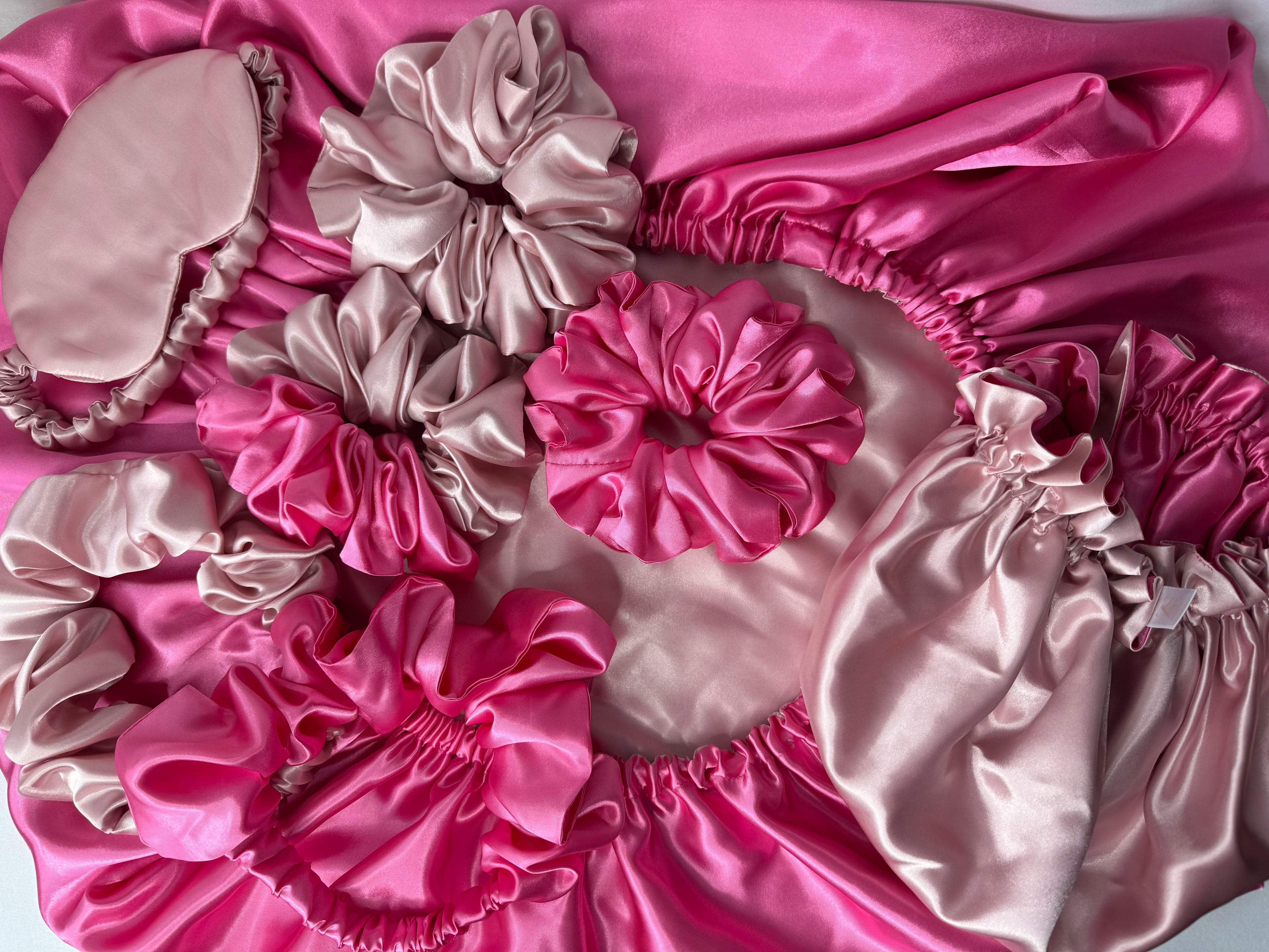 Zurisilk Luxury Sleep Set – Complete Satijnen Verzorging voor Haar & Huid | Pink