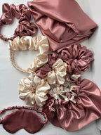 Zurisilk Luxury Sleep Set – Complete Satijnen Verzorging voor Haar & Huid | Rosé Gold