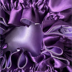 Dubbelzijdige Satijnen Meisjes Bonnet – Royal Purple | Zacht & Beschermend voor Kinderhaar