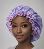 Dubbelzijdige Satijnen Bonnet - Lilac Blush | Luxe bescherming voor je haar
