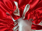 Dubbelzijdige Satijnen Bonnet – Red Cream