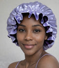 Dubbelzijdige Satijnen Bonnet – Purple Night | Luxe bescherming voor je haar