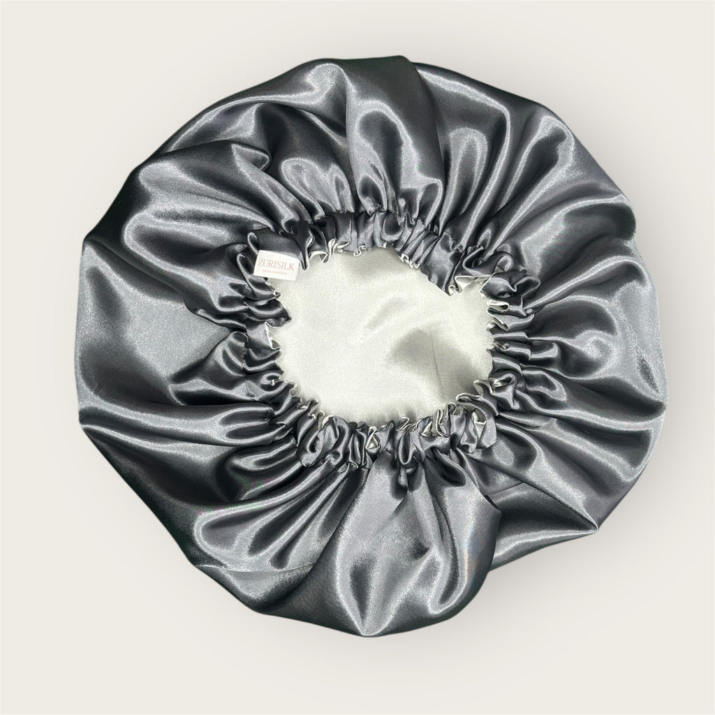 Dubbelzijdige Satijnen Heren Bonnet - Grey | Luxe bescherming voor je haar