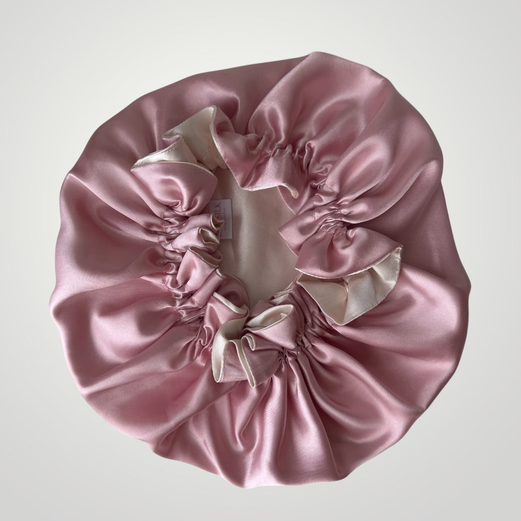 Dubbelzijdige Satijnen Meisjes Bonnet - Soft Blush | Zacht & Beschermend voor Kinderhaar