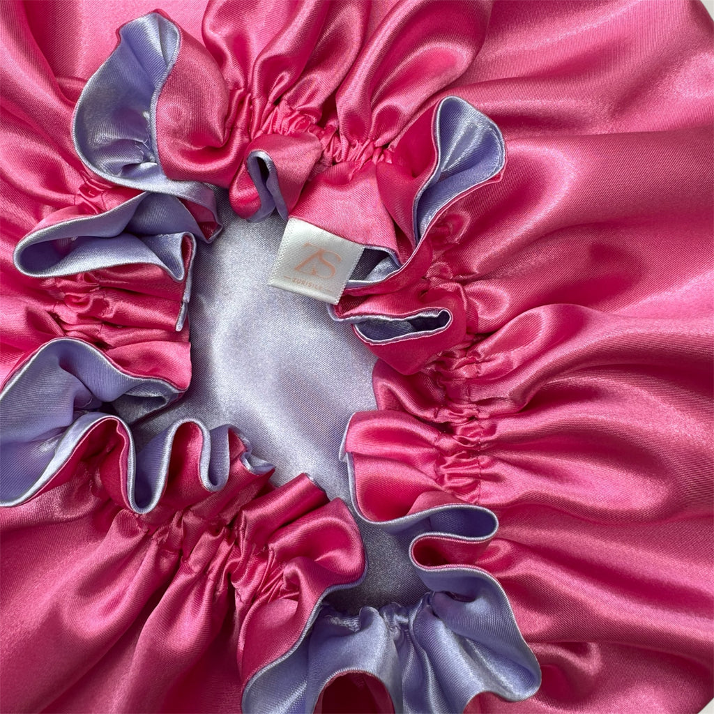 Dubbelzijdige Satijnen Bonnet - Pink Lilac | Luxe bescherming voor je haar