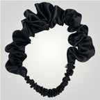 Satin Ruffle Headband – Midnight Black