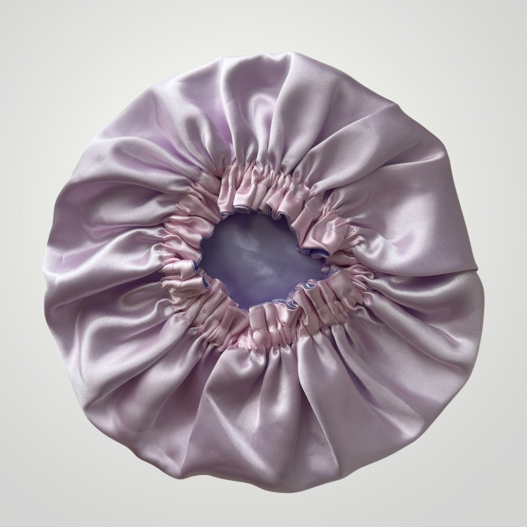 Dubbelzijdige Satijnen Meisjes Bonnet - Lilac Pink | Zacht & Beschermend voor Kinderhaar