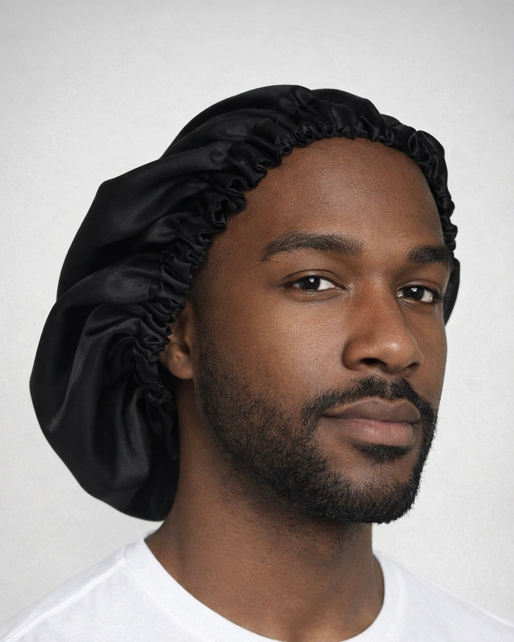 Dubbelzijdige Satijnen Heren Bonnet – Black | Luxe bescherming voor je haar