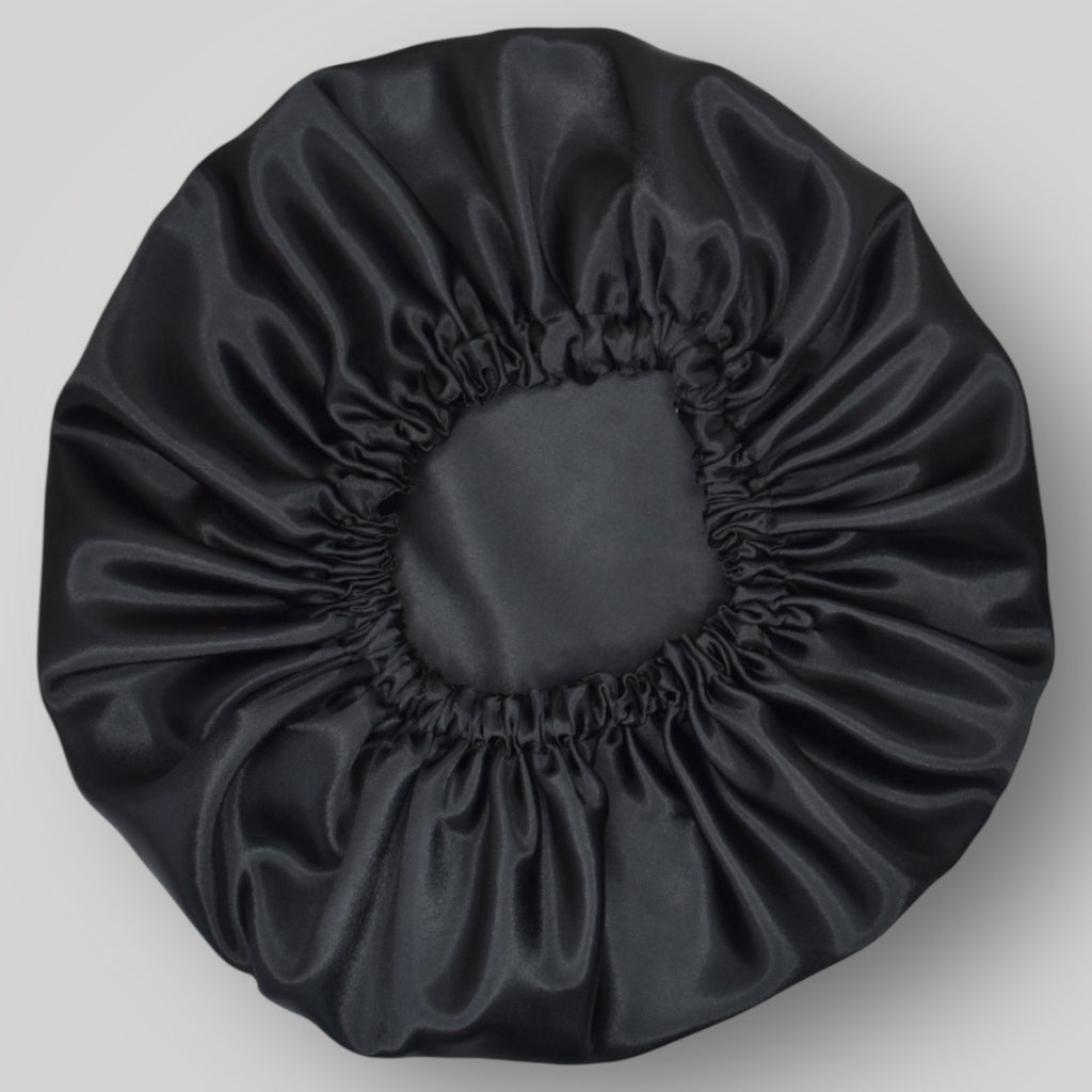Dubbelzijdige Satijnen Heren Bonnet – Black | Luxe bescherming voor je haar