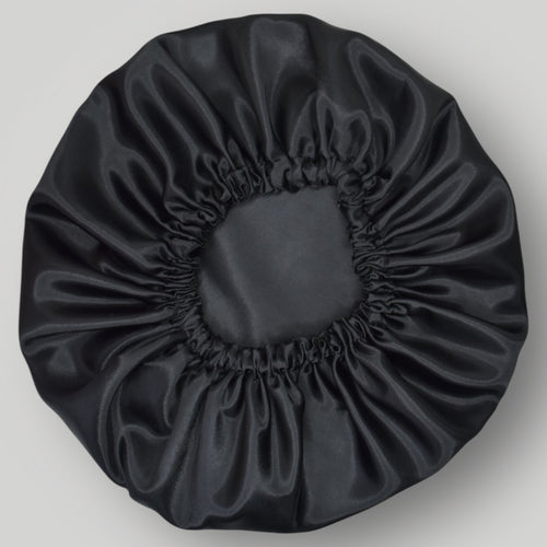 Dubbelzijdige Satijnen Heren Bonnet – Black | Luxe bescherming voor je haar