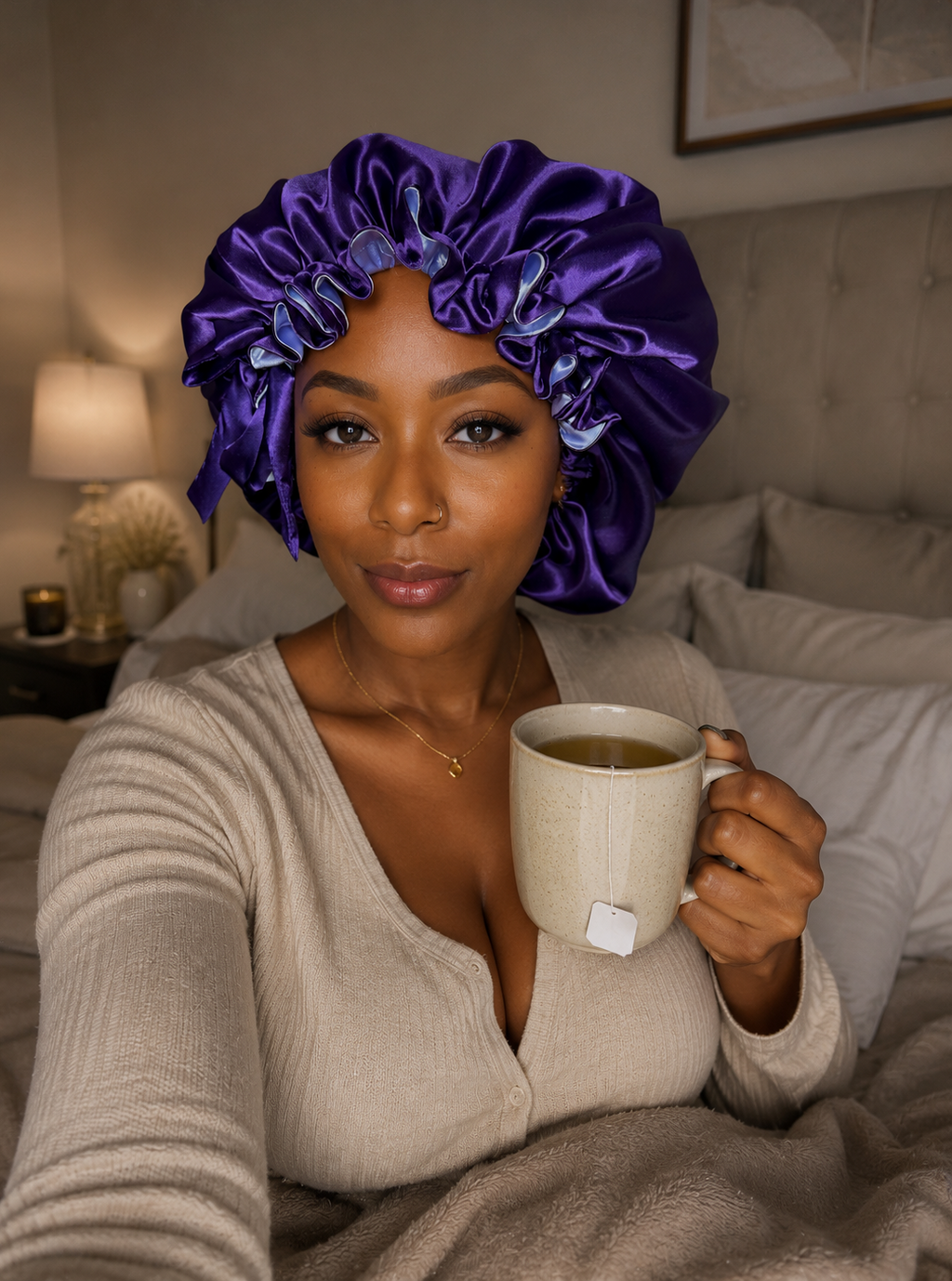 Luxe Satijnen Tie Bonnet