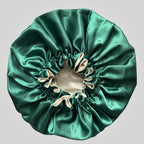 Dubbelzijdige satijnen bonnet – Green Cream